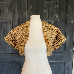 French connection fast leopard love faux fur shrug